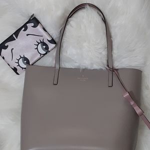Kate spade tote grey and mauve color